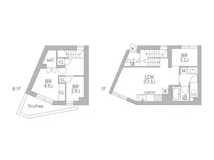 GRANDUO梅ヶ丘(3LDK/B1階)の間取り写真