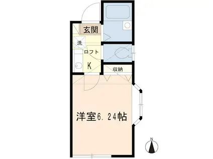 コーポ葵(1K/1階)の間取り写真