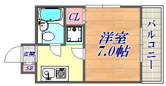 プラーフ上沢(1K/3階)の間取り写真
