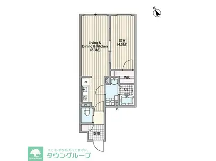 エルファーロ三軒茶屋VI(1LDK/2階)の間取り写真
