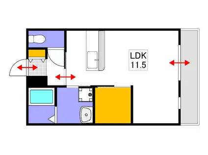 ウエストグランディール(ワンルーム/2階)の間取り写真
