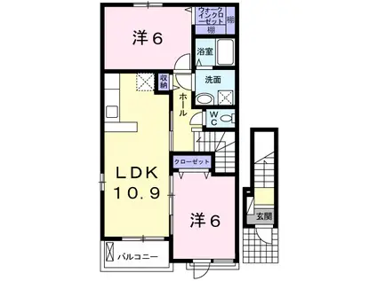 グランチャレットII(2LDK/2階)の間取り写真