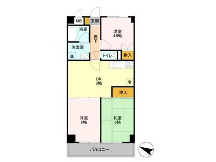 YS習志野台(3DK/3階)の間取り写真