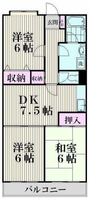 ロイヤルメゾン雪が谷(3DK/5階)の間取り写真