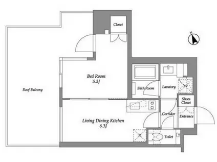 ENETIAL代官山(1DK/3階)の間取り写真