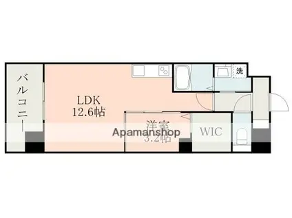 サムティ西熊本(1LDK/13階)の間取り写真