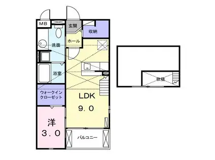 シュティル ブリーゼ(1LDK/2階)の間取り写真