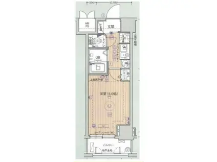 エステムコート神戸ハーバーランド前(1K/3階)の間取り写真