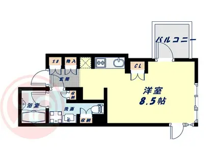 THE HIGH HORIE(ワンルーム/3階)の間取り写真