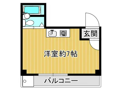 喜志マンション(ワンルーム/1階)の間取り写真