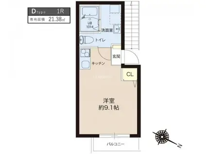 レピュア成増レジデンス(ワンルーム/2階)の間取り写真