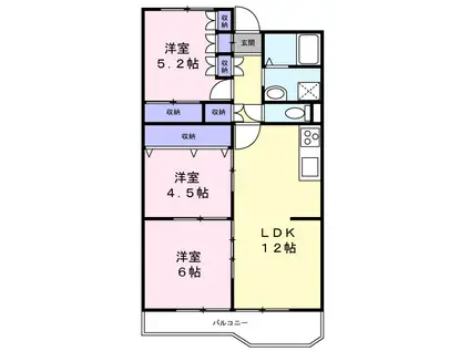 サニーハイツ堺 4号棟(3LDK/2階)の間取り写真