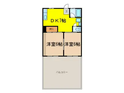 リーエス小山(2DK/2階)の間取り写真