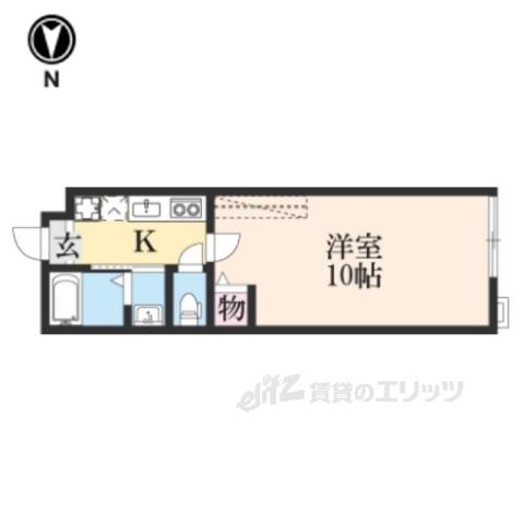 アークリード大津北(1K/1階)の間取り写真