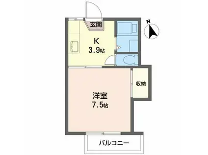 シティ中島丁B(1K/2階)の間取り写真