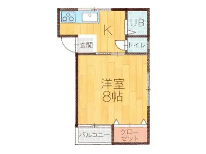 L COLLECTION内野西(1K/2階)の間取り写真