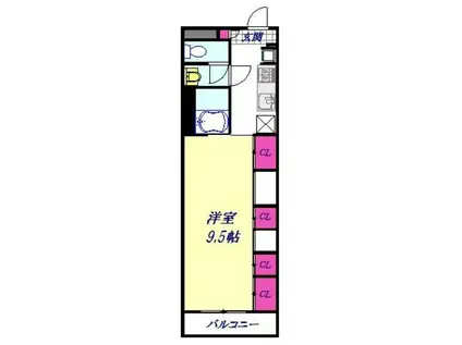 リブリ・プレシア(1K/3階)の間取り写真