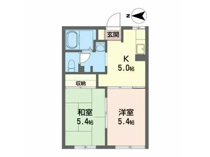 パークサイドセージ(2K/1階)の間取り写真