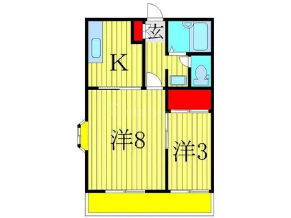 ステップ南柏(2K/2階)の間取り写真