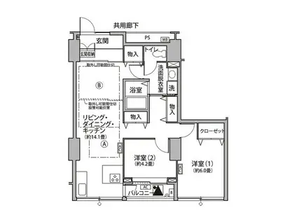 東雲キャナルコートCODAN11号棟(2LDK/3階)の間取り写真