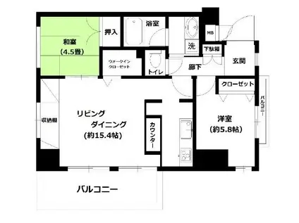 ベルメゾン向島(2LDK/10階)の間取り写真