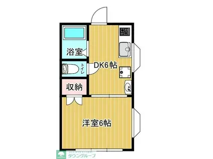 都コーポ(1DK/1階)の間取り写真