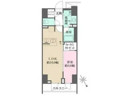 ルフォンプログレ四谷(1LDK/5階)の間取り写真