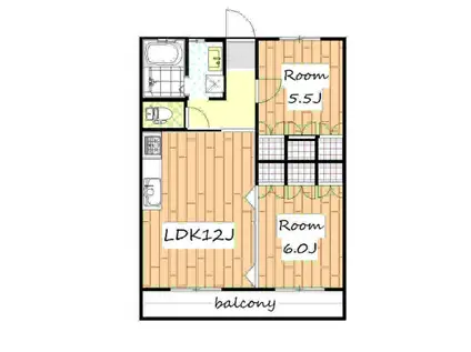 ロビンソンハイツB(2LDK/2階)の間取り写真