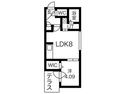 シティプラザ手稲アネックス(1LDK/1階)の間取り写真