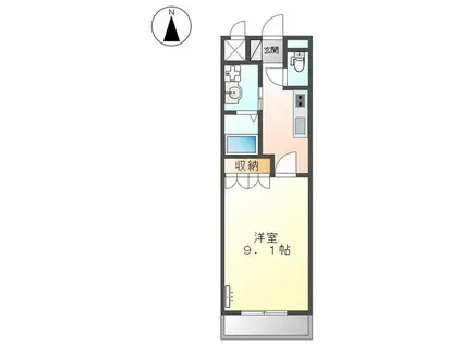 パークヒルズ庄町(1K/3階)の間取り写真