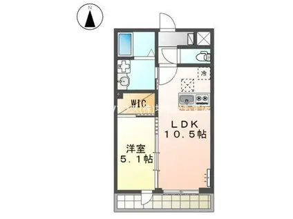 シェトワはつしば(1LDK/1階)の間取り写真