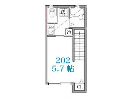 笹塚ヴォアール(1K/2階)の間取り写真