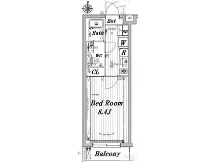 メイクスデザイン武蔵関ウエスト(1K/3階)の間取り写真