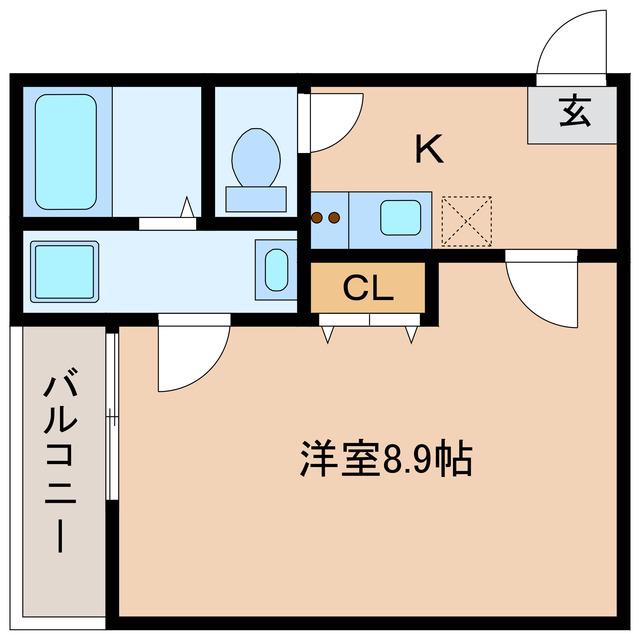 SUNCITY浜松駅南(1K/2階)の間取り写真