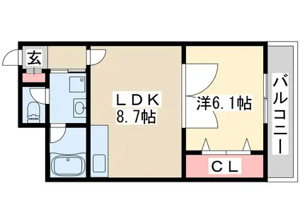 マイルド新大阪レジデンス3号館(1LDK/3階)の間取り写真
