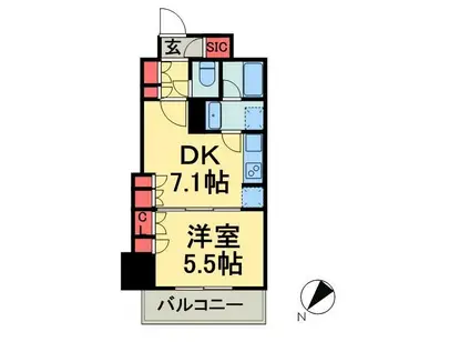 グランスイート銀座レスティモナーク(1DK/4階)の間取り写真