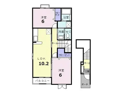 CIMO FOREST 5(2LDK/2階)の間取り写真