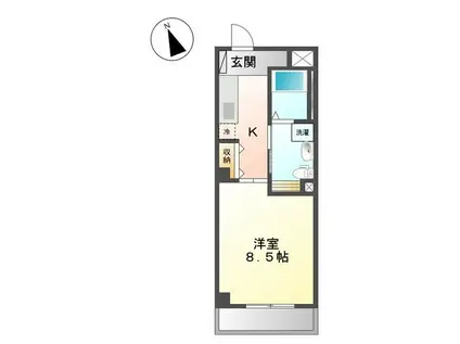 ボンバーニ(1K/3階)の間取り写真