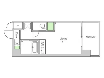 エルフローラ此花(ワンルーム/8階)の間取り写真
