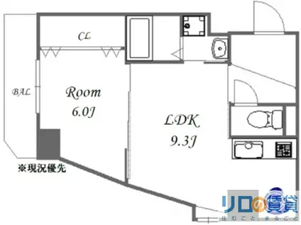 ICUBE新大阪東(1LDK/2階)の間取り写真