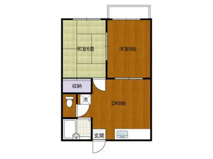 グランデュール井上 B(2DK/1階)の間取り写真