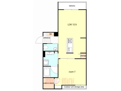 ARIETTA西宮(1LDK/3階)の間取り写真