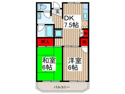 大和田フラット(2DK/3階)の間取り写真