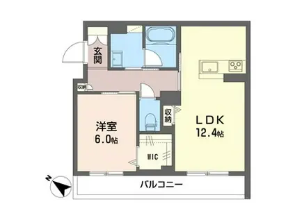 SHM サンパティーク M(1LDK/1階)の間取り写真