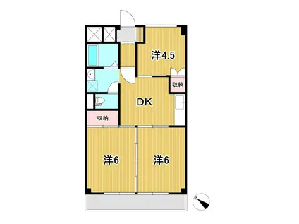 コープカメリア(3DK/1階)の間取り写真