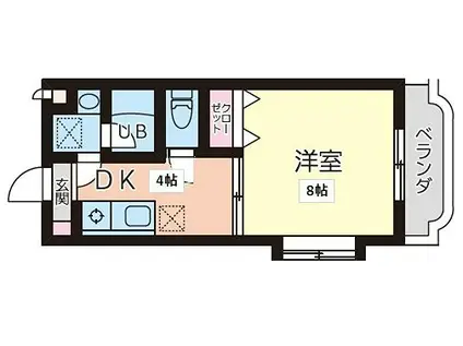 グロワール(1K/2階)の間取り写真