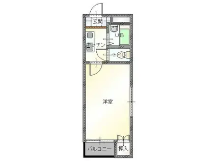 アークヒルズ大元(1K/4階)の間取り写真