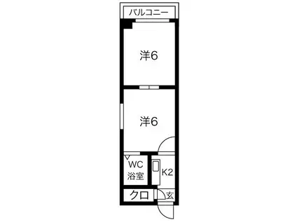 プリンセス栄(2K/5階)の間取り写真