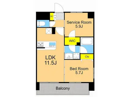 GRACEVI(2LDK/3階)の間取り写真