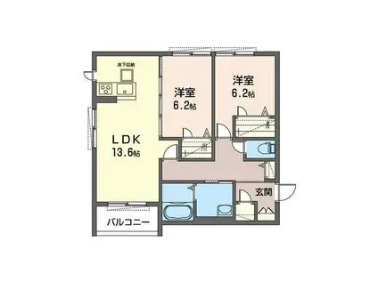 ベル シャルドン(2LDK/1階)の間取り写真